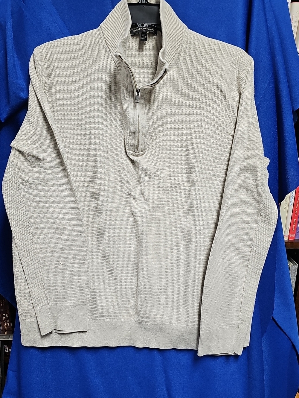 Banana Republic Men's Zip-Up Sweater in Gray XL Like New